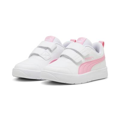 Sneaker PUMA "COURTFLEX V3 V PS", Mädchen, Gr. 32, pink (puma weiß, pink lila), Synthetik, Schuhe Sneaker, für vielseitige Aktivitäten, mit Textil-Innenfutter