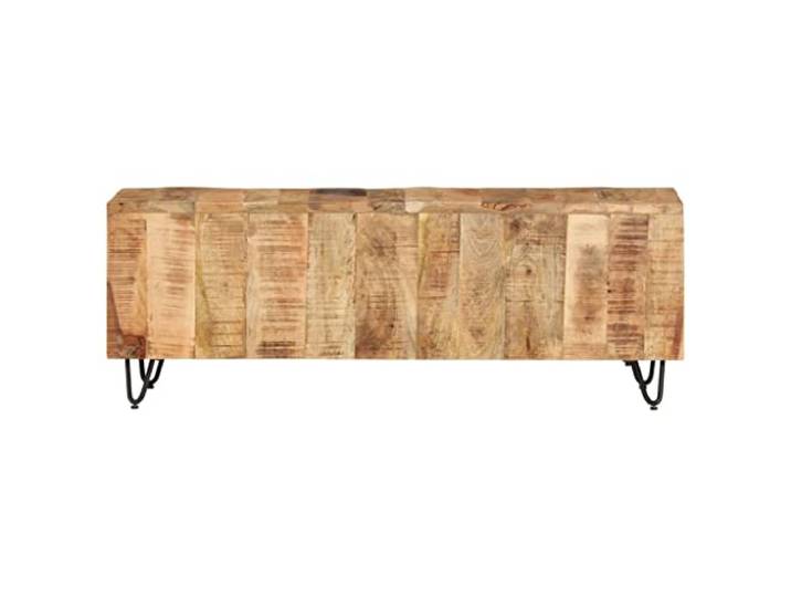 KGHERMDF TV-Schrank 110x30x40 cm Massivholz Mango Antik Design, Stabile Oberplatte, Vintage Stil, Einzigartige Holzmaserung