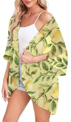 Silver Stone Store Women's Chiffon Tops Lightweight, Beach Fashion Cardigan Cover ups, Open Front Shirts For Summer d 3xl