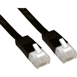 PATCH-C6SB 1SW - 1 m Cat.6, Flach-Patchkabel, schwarz