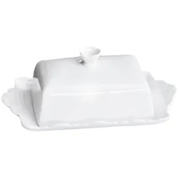 Chic Antique Provence Butterdose Porzellan, L20/B13 cm, weiß