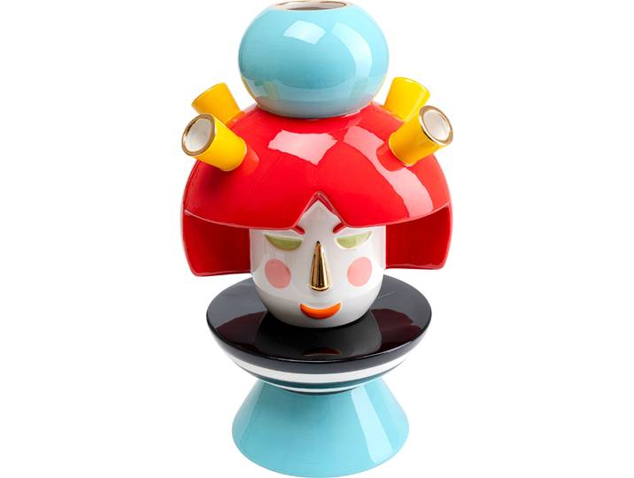 Dekovase KARE DESIGN Deko Puppet 36cm , bunt (mehrfarbig), B:21,4cm H:36cm T:19cm, Keramik, Vasen, Dekovase, Boy or Girl