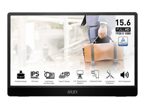 MSI PRO MP161DE E2 Portabler Monitor EEK C (A - G) 40.6cm (16 Zoll) 1920 x 1080 Pixel 16:9 4 ms HDMI, USB-C IPS LCD