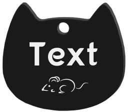 Uplifted Finds Custom Laser Engraved Stainless Steel Cat Face ID Tag black 392 l
