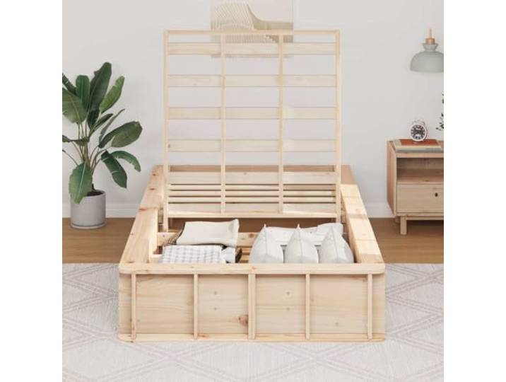 KTHLBRH Einzelbett Kiefer massiv 75 x 190 cm Moderne Plattform, natürliche Holzstruktur, minimalistisches Design für Zimmer