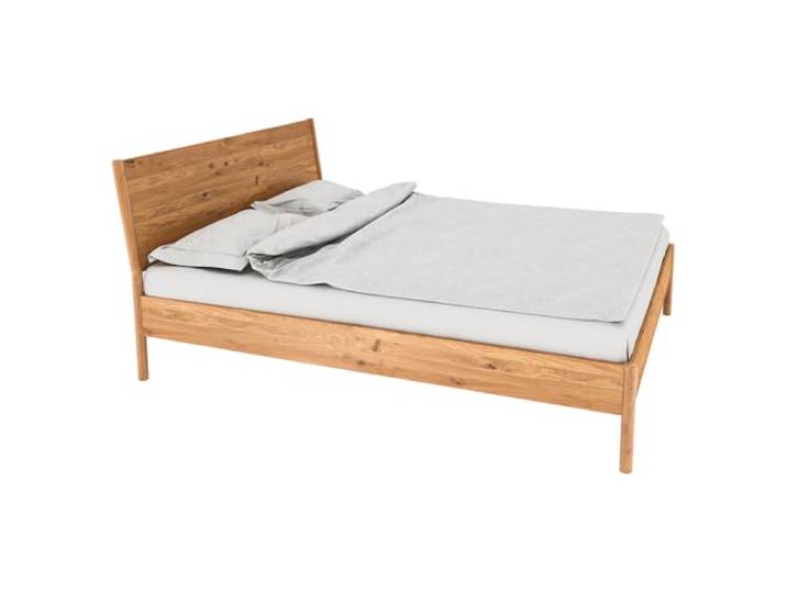 Lomadox Bettgestell Einzelbett Bett 80x190 cm, Eiche massiv geölt, Echtholz/Massivholz