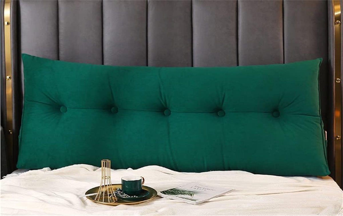 Groen Wigkussen Hoofdbord met Afneembare Hoes - 80 cm