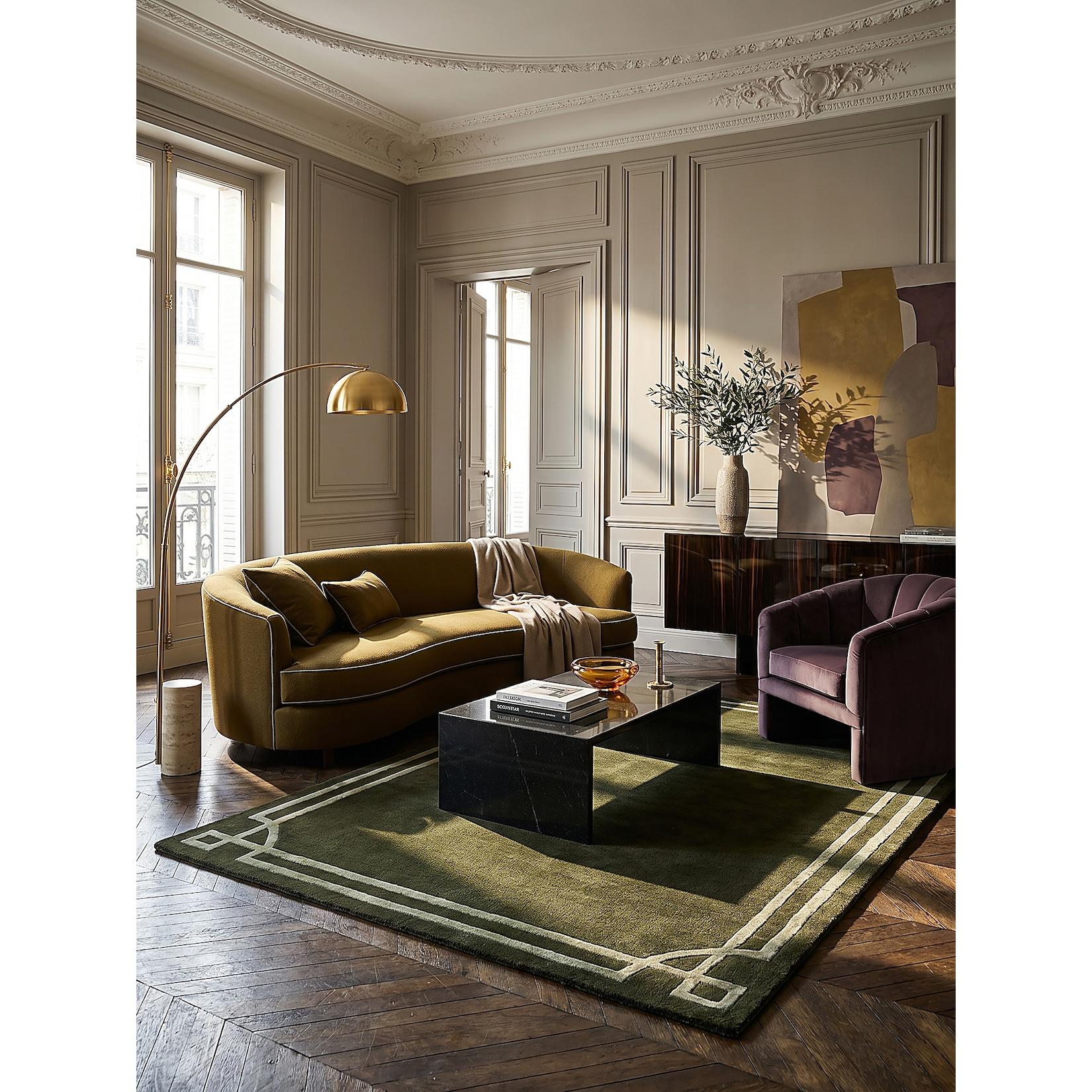 Wollteppich Bordüre Grün 120 x 170 cm - GLEN Kadima Design