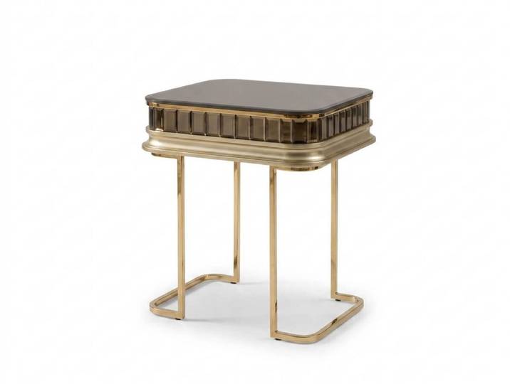 JVmoebel Beistelltisch Beistelltisch Gold Modern Elegant Rund Metall Hochwertig Dekorativ (1-St., 1-tlg)