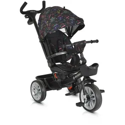Byox Tricycle Space 3 in 1 Dreirad Getränkehalter, Korb, Schiebegriff, EVA-Räder bunt