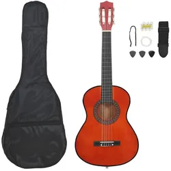vidaXL Yavenberg (Akustik Gitarren Set, Hartplastik, Lindenholz, Nylon), Gitarre, Braun