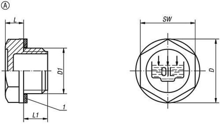 KIPP Verschlussschraube Form A M22x1,5 D28 ohne Entlüftung (K0454.1282215)