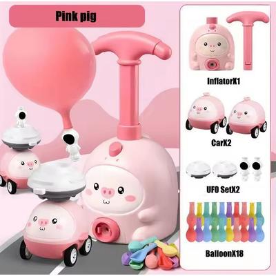 Multisell Products Hub Educational Inertial Air Power Balloon Car Tower, Kids Rocket Balloon Launcher Toys For Children pink