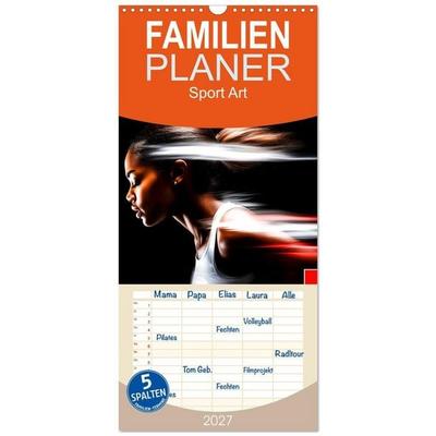 Familienplaner 2027 - Sport Art mit 5 Spalten (Wandkalender, 21 x 45 cm) CALVENDO