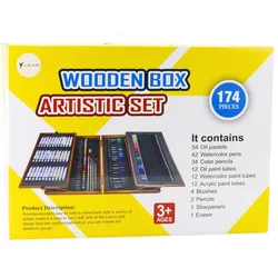 Lean Toys, Malstifte, Professionelles Kunstset 174-teilig (174x)
