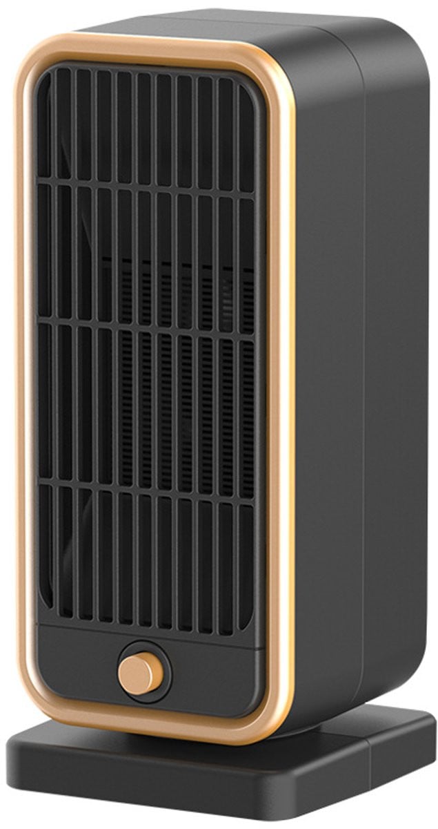 Moderne elektrische staande kachel met afstandsbediening en ventilator, zwart