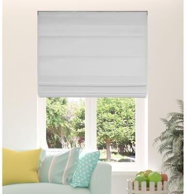 Arlo Blinds Grey Light Filtering Cordless Fabric Roman Shades