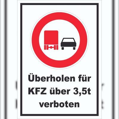 HB-Druck Überholverbot KFZ über 3,5t Schild A5 (148x210mm)