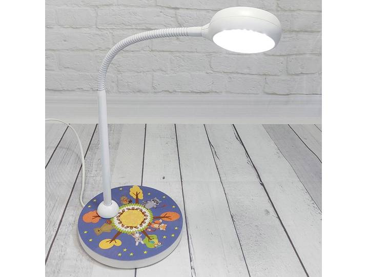 Tafellamp Waldtiere, wit / opaal, Kinderkamer, Tafellamp