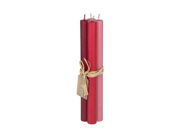 Tafelkerze HERZOG KERZEN AG Stabkerze Rauhreif 44959 x 24 cm, 4 Stück, Kirschrot/Rosa/Rot , bunt (kirschrot, rosa, rot), H:24cm Ø:2,2cm, Kerzen, Tafelkerze, Herstellungsort CH