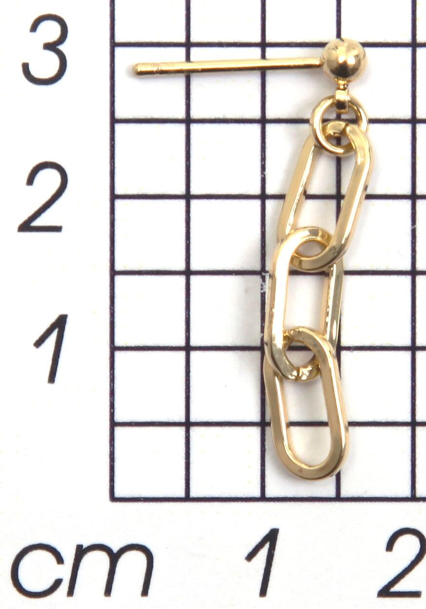Paar Ohrstecker FIRETTI "kleine Kugeln, Kettenglieder", gold (gelbgoldfarben), Ohrringe, Damen, Metall, Paar Ohrstecker gelbgoldfarben Metall
