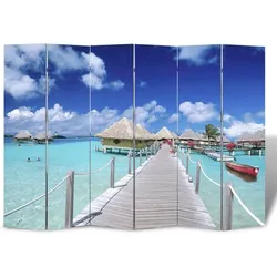 vidaXL Raumteiler klappbar 217x170 cm Strand