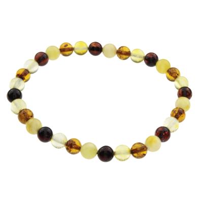 Armband OSTSEE-SCHMUCK "- Kugel 6 mm - Bernstein -" Gr. 19, bunt (mehrfarbig), Armbänder, Damen, Bernstein, Armband