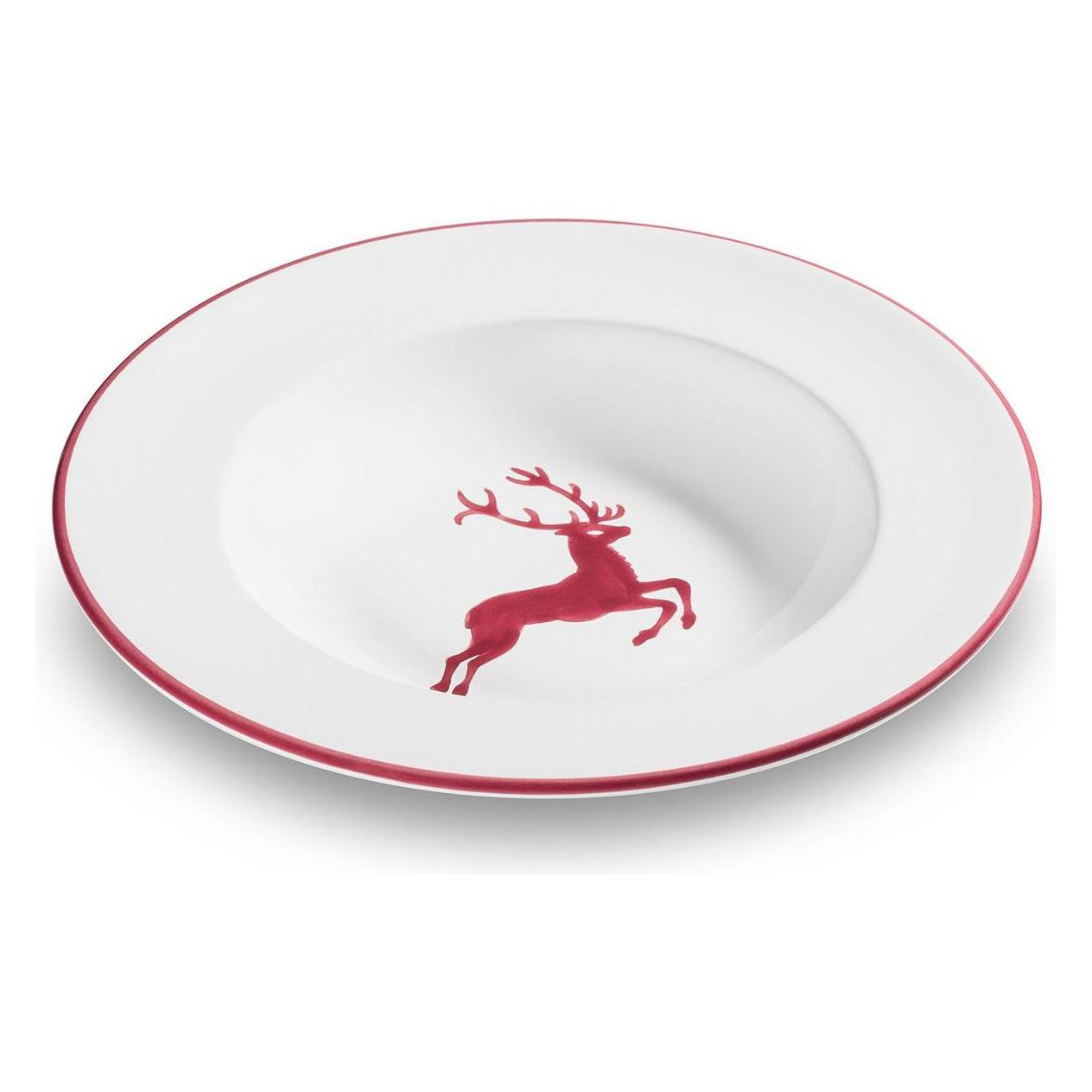 Gmundner Keramik Bordeauxr. Hirsch, Suppenteller Gourmet (Ø 24cm) (24 cm) (32746900)