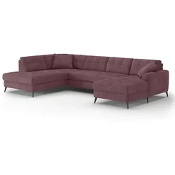 SOMETA Wohnlandschaft Matteo II Stoff Burgundy