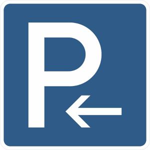 SafetyMarking Verkehrsschild StVO zugelassen, 42 x 42 cm, VZ 314-10, RA1/C, Parkplatz Anfang, Ende