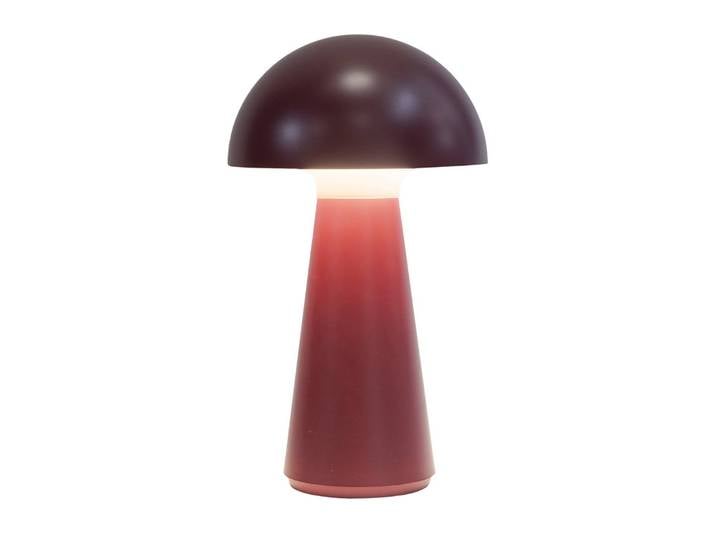 Sirius LED-Akku-Tischlampe Sam bordeaux, Kunststoff, 28 cm, IP54 Sam, dimmbar, rot, Kunststoff, Skandinavisch