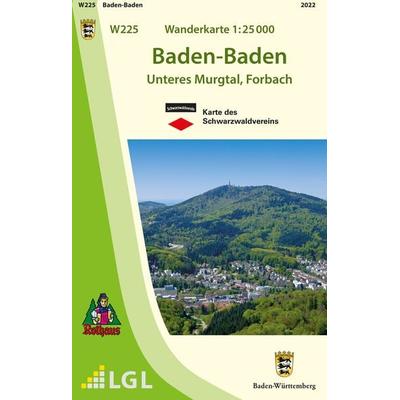 W225 Wanderkarte 1.25 000 Baden-Baden, Karte von , Landesamt für Geoinformation und Landentwicklung Baden-Württemberg (LGL), 978-3-86398-451-9