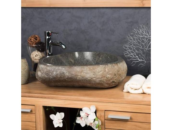 Wanda collection - Grande Vasque en Pierre Naturelle Galet de rivière 50 cm