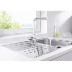 Blanco Laressa-f Küchenarmatur 521546 Hebel links, abklappbar, chrom