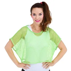 Kurzes Netzshirt, neongrün