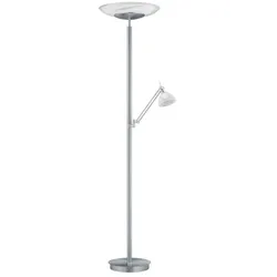Hell LED-Stehlampe Findus Alu, Eisen, Stahl & Metall Silber Nickel matt / Chrom