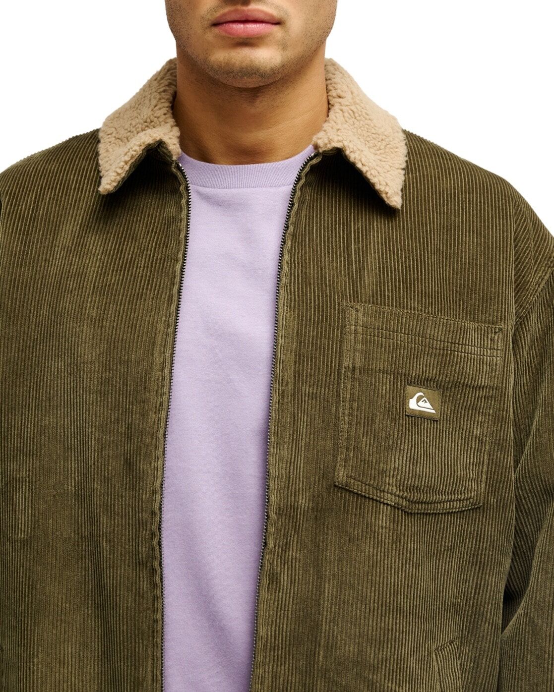 Bomberjacke QUIKSILVER "Dna Sherpa Harrington", Herren, Gr. M, grün (grape leaf), Obermaterial: 100% Polyester., Jacken Bomberjacke