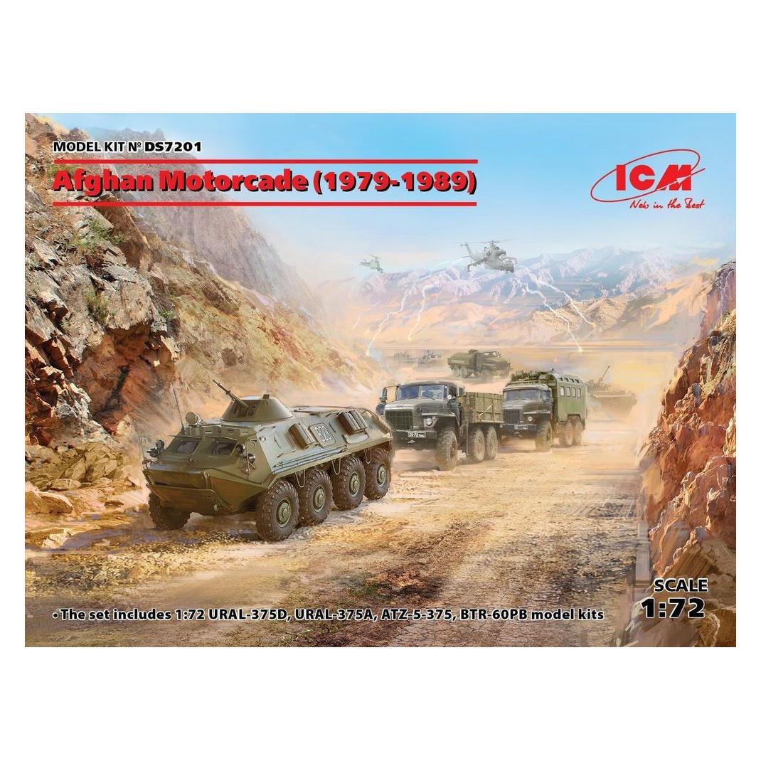 ICM Afghan Motorcade (1979-1989)(URAL-375D, URAL-375A,ATZ-5-375,BTR60PB (DS7201)