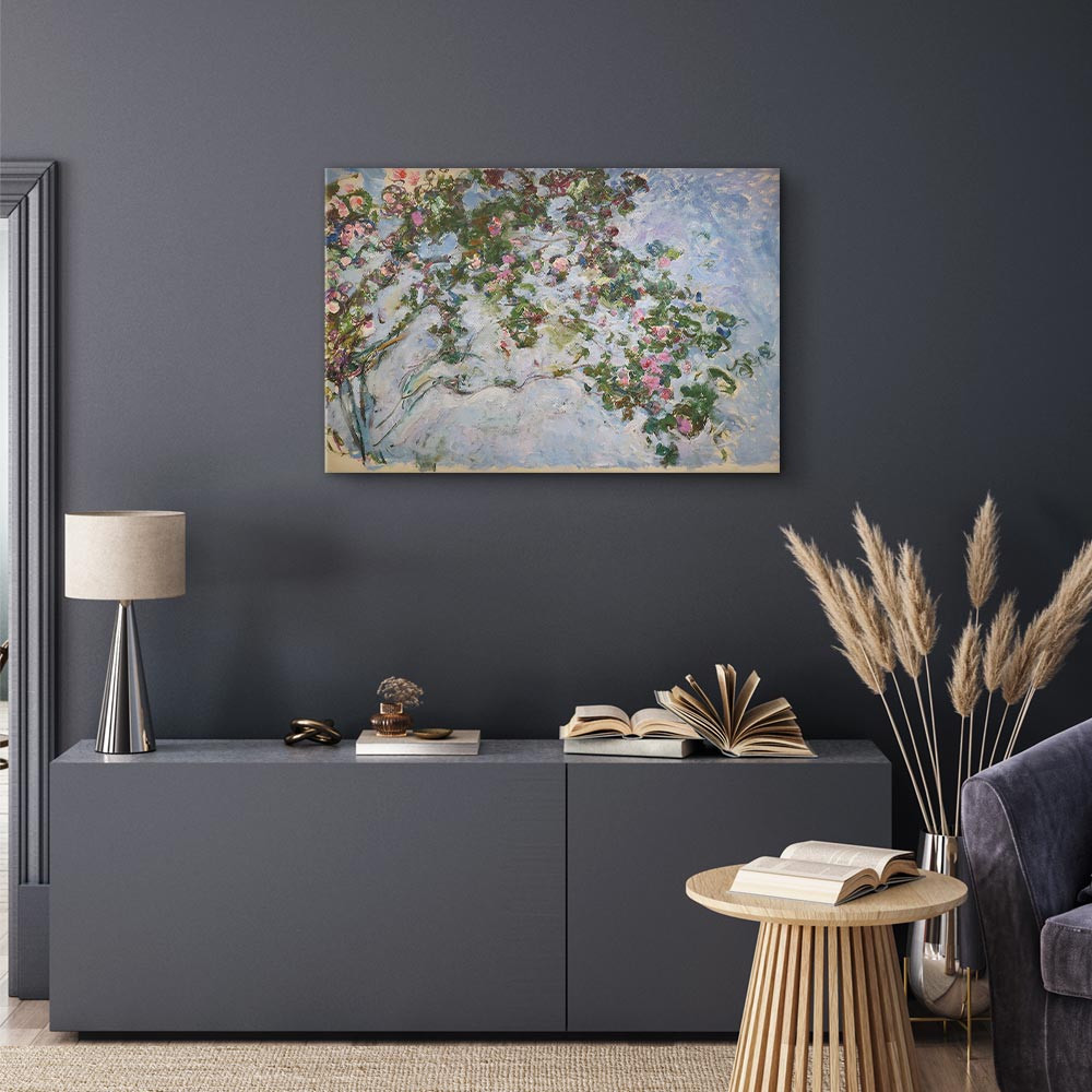 home24 Canvas afbeelding Les Roses floral grijs/multicolor 60 x 40 cm