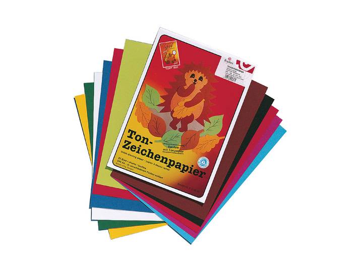 Rayher Tonzeichenpapier Block A4 130 g/m² 20 Blatt 10 Farben