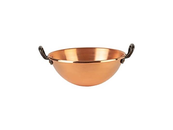 Cuisine Romefort Schlagschüssel aus massivem Kupfer mit zwei Gusseisengriffen Ø 26 cm Eiweisschüssel reines Kupfer traditionelle Rührschüssel aus Frankreich (26 cm)