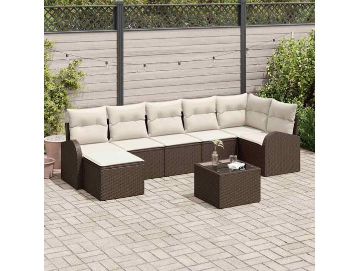 vidaXL Sofa Set 8 stk. Braun Poly-Rattan
