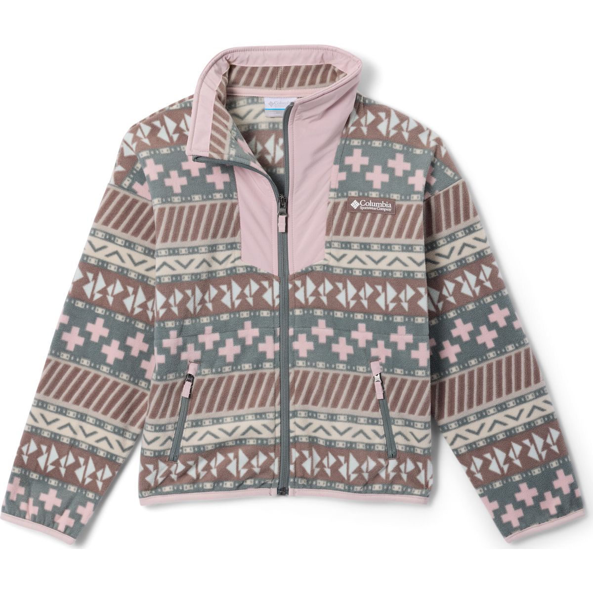 Columbia Unisex Youth Sequoia Grove Printed Fleece Jacket iron wizard island, mineral pink (254) XL 213496-2134961-254-XL