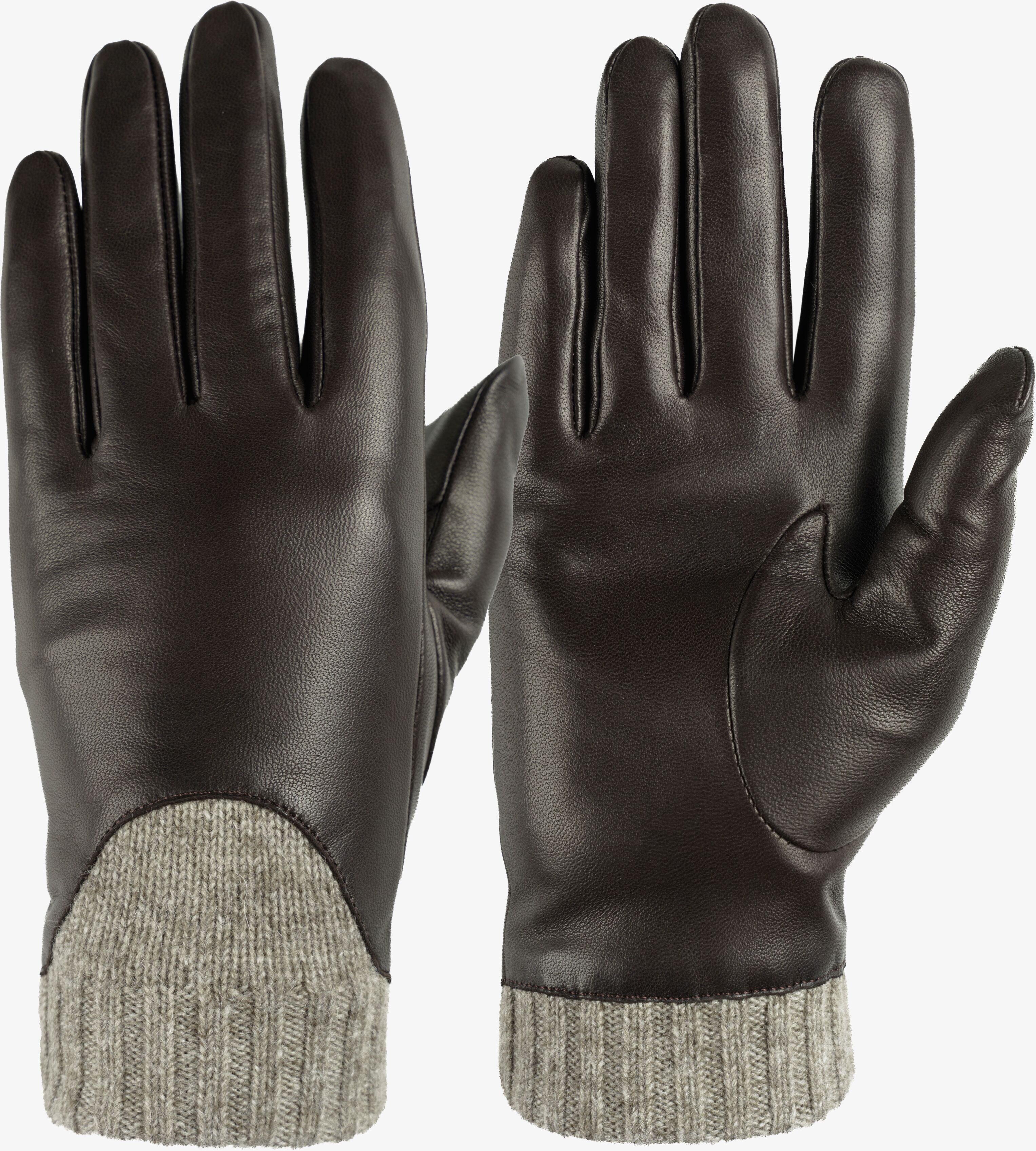 Lederhandschuhe PEARLWOOD "TESS", Damen, Gr. 7, chocolate, Materialmix, Lammleder, Handschuhe Lederhandschuhe, weiches Innenfutter aus Fleece chocolate 7