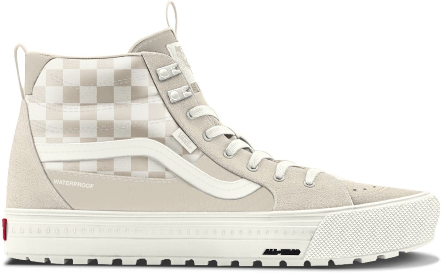 Sneaker VANS "Sk8-Hi Waterproof Insulated MTE", Damen, Gr. 36, beige (djr, checkerboard turtledove), Leder, Schuhe Sneaker, wasserdicht und gefüttert djr, checkerboard turtledove 36