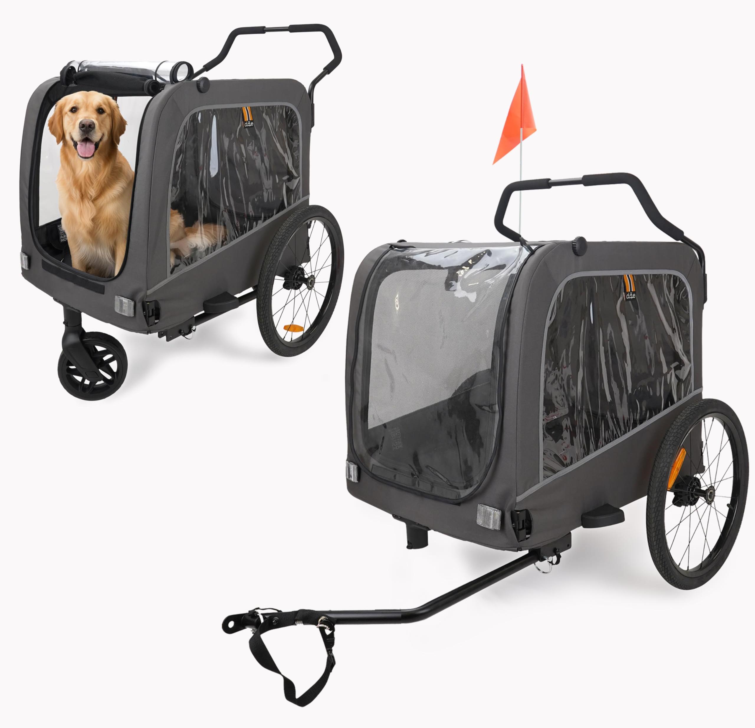 3-in-1 Haustier-Fahrradanhänger, Hund, bis 50 kg, XL, dunkelgrau