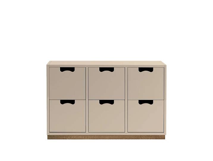 Asplund Commode Snö B2 dark sand, support en chêne