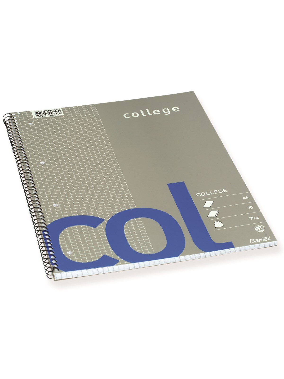 Bantex Col College Pad Squared Punched Holes A4