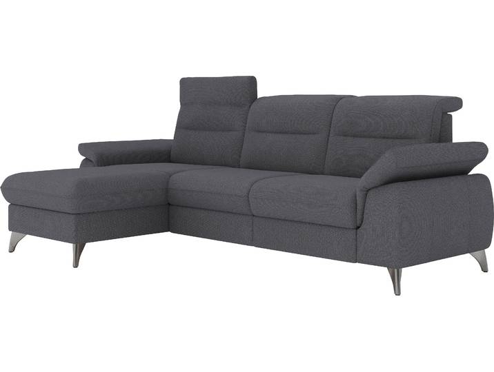 Ecksofa, 100% Polyester, Grau, 260×175 cm, Mit Relaxfunktion, SIT & MORE