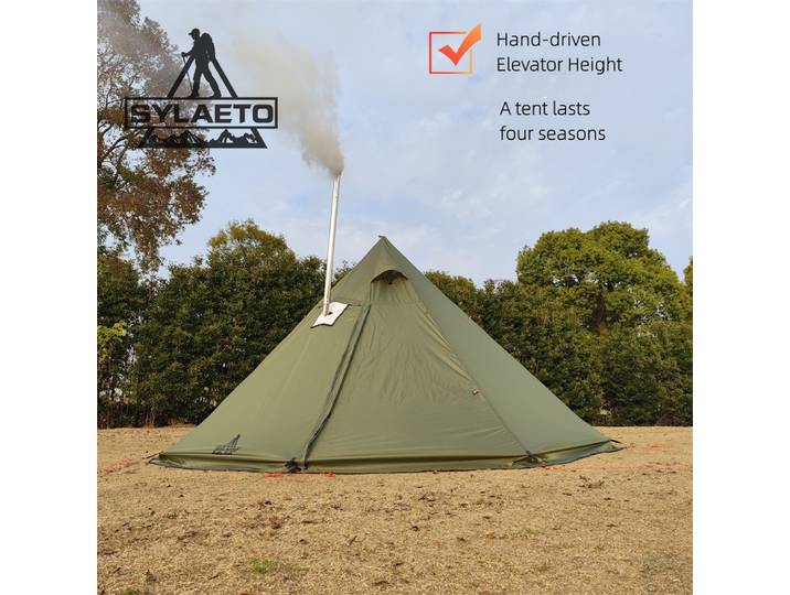 Tente de poêle MCETO-TX400Ultra, hauteur réglable, tente chaude, Camping, équipement de voyage de chasse, hiver